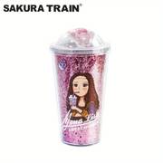 16oz Cartoon Girl Insulated Tumbler - Leak-proof Cup