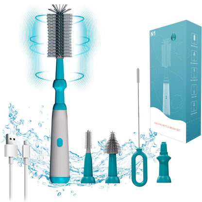 Electric Bottle BrushLong Handle Electric Water Bottle/Baby Bottle Brush Cleaner Extra Long Bottle Cleaning Brush Kit1500 mAhWaterproof IP65