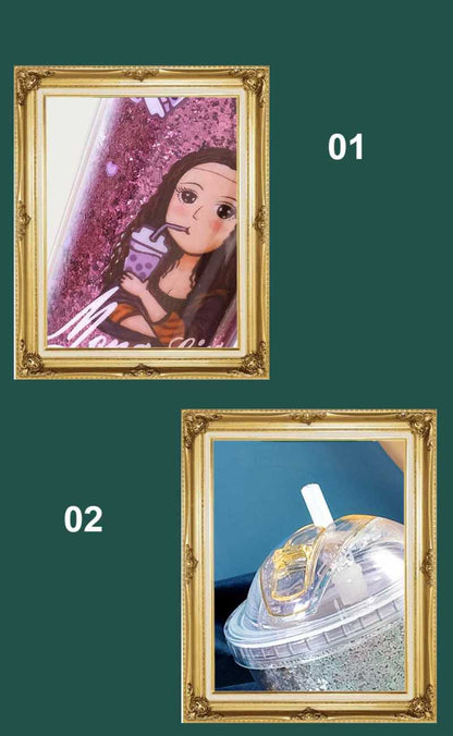 16oz Cartoon Girl Insulated Tumbler - Leak-proof Cup