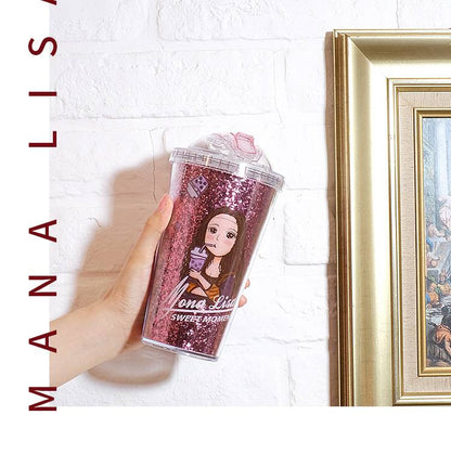 16oz Cartoon Girl Insulated Tumbler - Leak-proof Cup