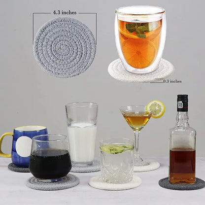Handmade Braided Fabric Drink Coaster - Super Absorbent