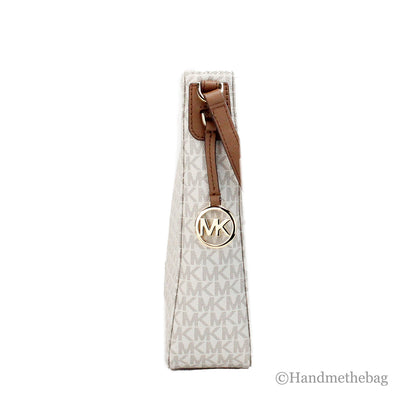 Michael Kors Signature Jet Set Vanilla Messenger Crossbody Bag