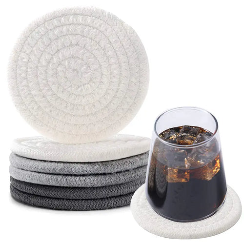 Handmade Braided Fabric Drink Coaster - Super Absorbent